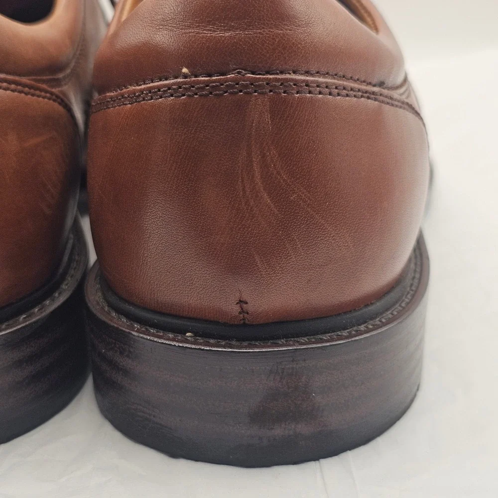 Johnston & Murphy Tabor Run Off Lace Up 11 Tan Calfskin Leather Business Classic